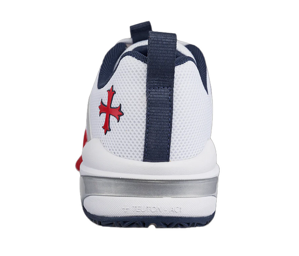 Teuton AC1 Unisex Court Shoes, White/Blue/Coral