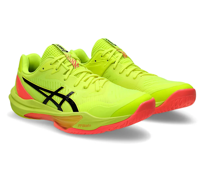 new - Asics Sky Elite FF 3 Paris Men's Court Shoes, Safety Yellow / Black