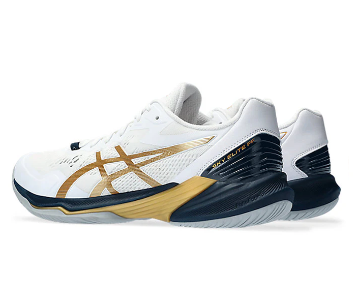 new color - Asics Sky Elite FF 2 Men's Court Shoes, White/Pure Gold