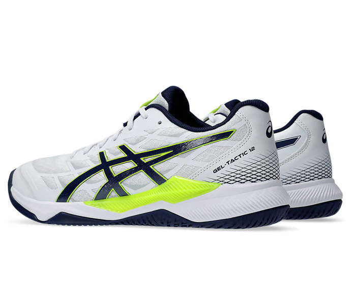 Asics Gel Tactic 12 Men's Court Shoes, White/Blue Expanse
