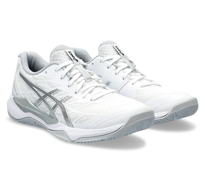 Sale $20 off - Asics Gel-Tactic 12 Women's Squash Shoes, White / Pure Silver - Discount in the cart