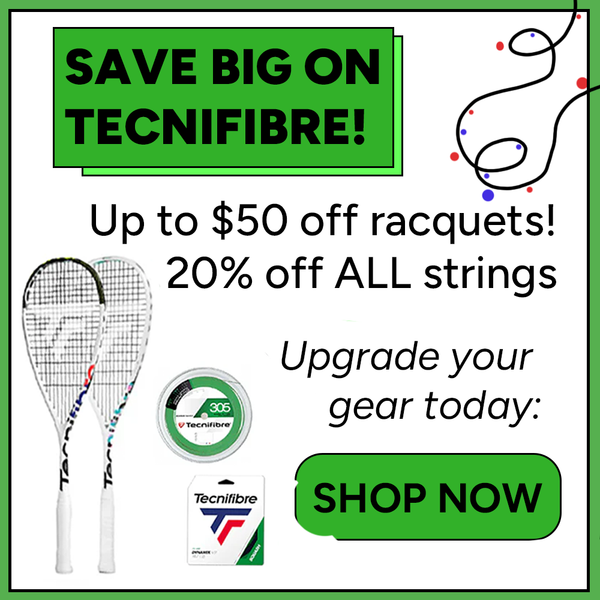 Save Big on Tecnifibre! Up to $50 off racquets and 20% off ALL strings. Upgrade your gear today!