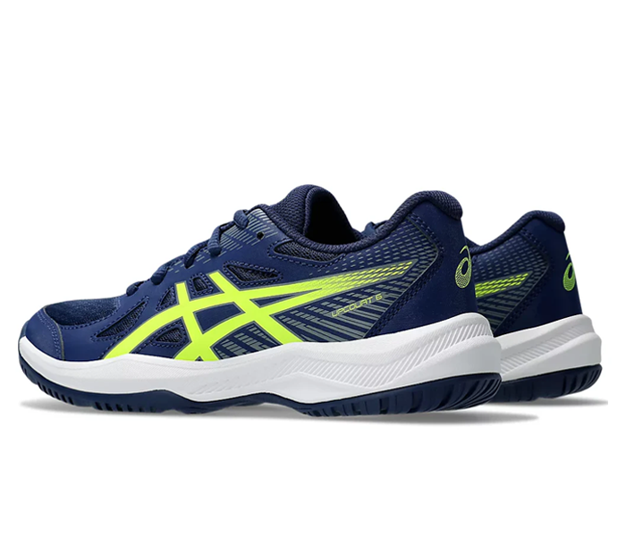 Asics Upcourt GS 6 Junior Court / Squash Shoes, Blue Expanse / Safety Yellow