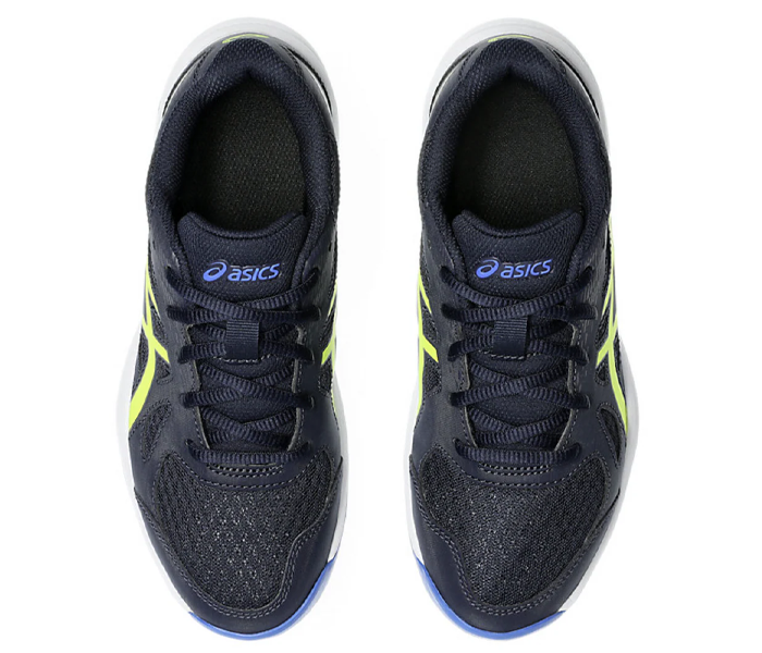 Asics Upcourt GS 6 Junior Court Shoes, Midnight/Safety Yellow