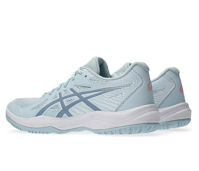 Asics Upcourt 6 Women's Court Shoes, Grey / Grey Blue