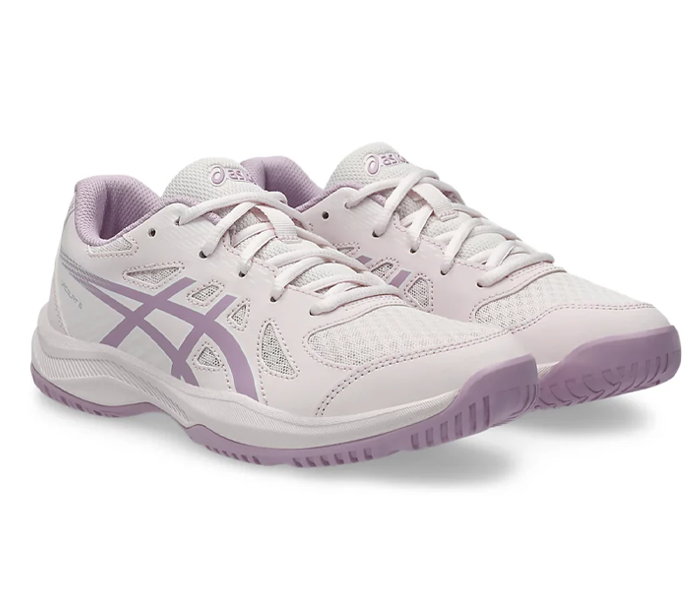 Asics Upcourt GS 6 Junior Court Shoes, Pale Pink/Light Ube