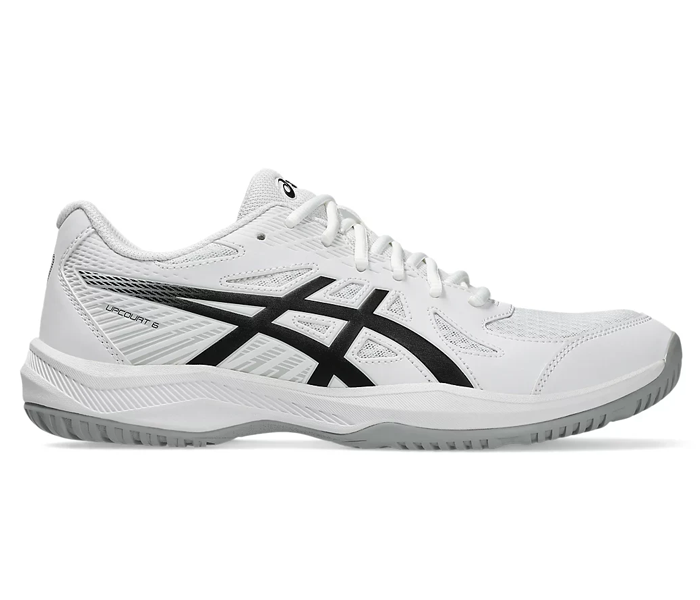 Asics Upcourt 6 Men's Court Shoes, White / Black