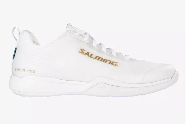 new - Salming Viper Pro Unisex Court Shoes, White/Gold