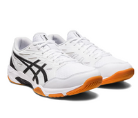 Closeout - Asics Gel-Rocket 11 Men's Court Shoes, White/Pure Silver, size 13