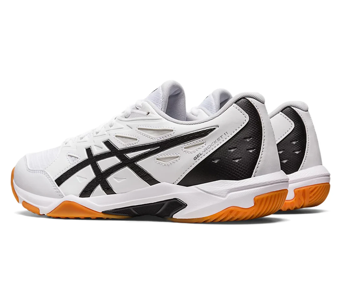 Asics Gel-Rocket 11 Men's Court Shoes, White/Pure Silver