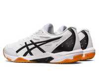 Closeout - Asics Gel-Rocket 11 Men's Court Shoes, White/Pure Silver, size 13