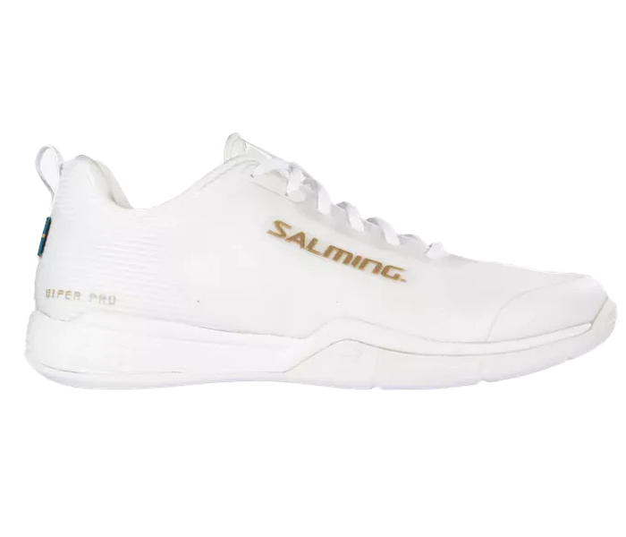 Salming Viper Pro Unisex Court Shoes, White/Gold