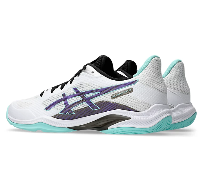 new - Asics Blade FF 2 Men's Court Shoes, White/Radiant Amethyst