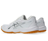 Asics Upcourt 6 Women's Court Shoes, White/Pure Silver