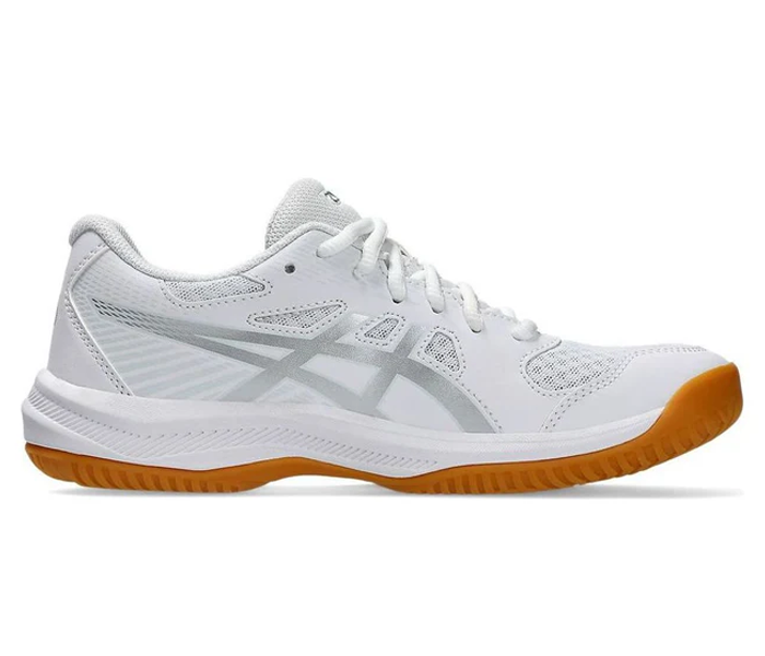 Asics Upcourt 6 Women's Court Shoes, White/Pure Silver