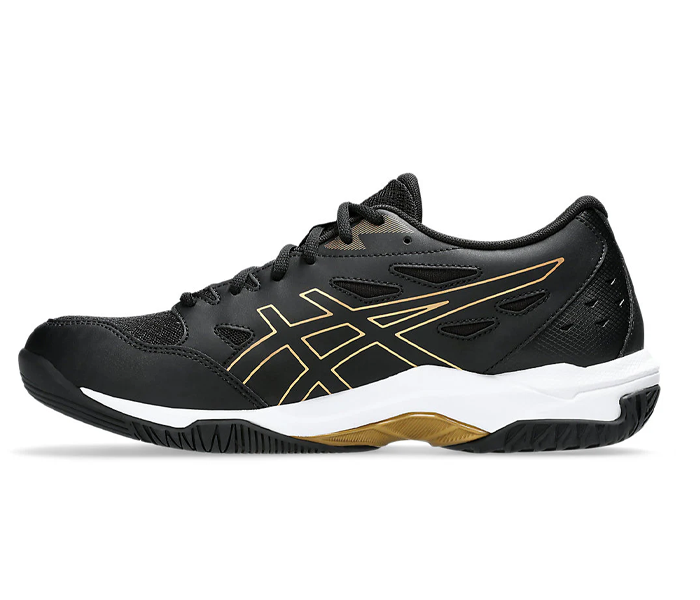 Asics Gel Rocket 11 Men's 2E (WIDE) Court Shoes, Black/Pure Gold