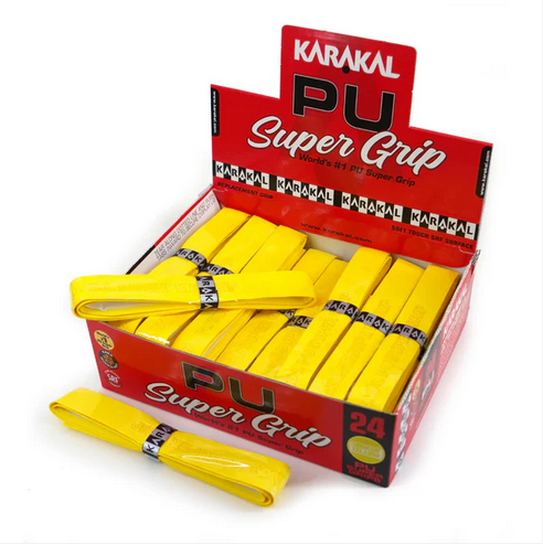 Karakal PU Super Replacement Grip, Yellow, Box of 24