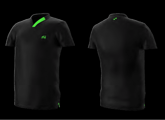 Eye Rackets Performance Line V-Neck Shirt, Black / Green Trim
