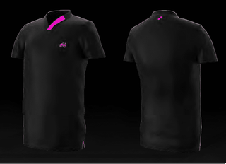 Eye Rackets Performance Line V-Neck Shirt, Black / Pink Trim