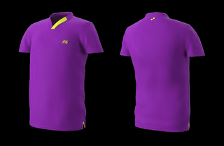 Eye Rackets Performance Line V-Neck Shirt, Purple / Yellow Trim