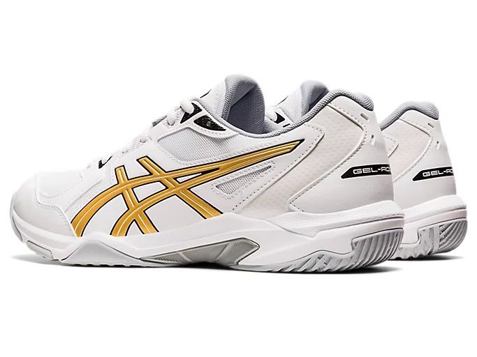 Asics Gel-Rocket 10 Men's Court Shoes, White / Pure Gold