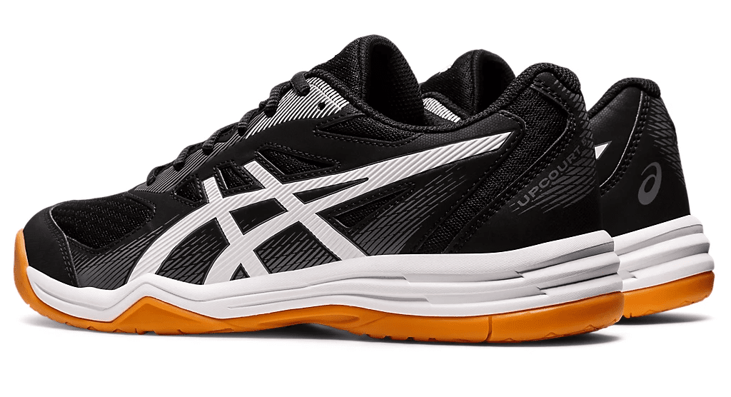 Seasonal sale - Asics Upcourt 5 Men's Court Shoes, Black / White - SAVE $10 - discount in the cart